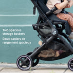 Maxi-Cosi Lara Ultracompact Travel Stroller - Essential Black 2 Storage Baskets