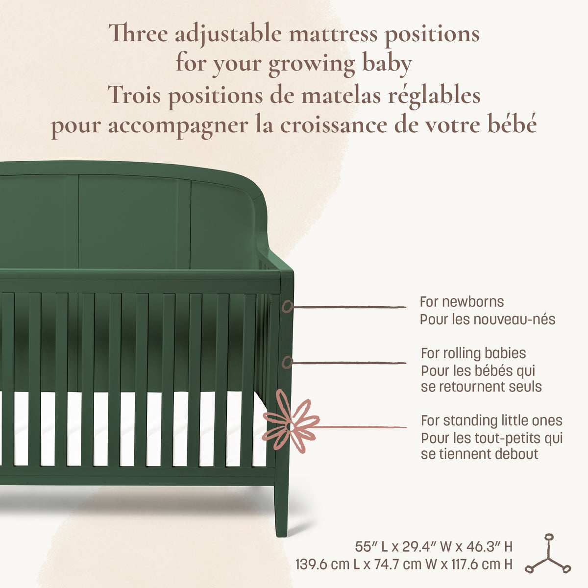 Little Seeds Briar Headboard 6-in-1 Convertible Crib - 3 Mattress Positions