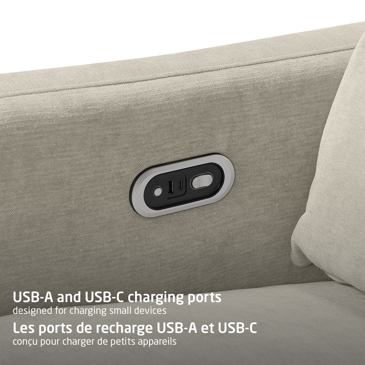 Maxi-Cosi Dorian Swivel Glider & Power Recliner - USB-A and USB-C Charging Ports