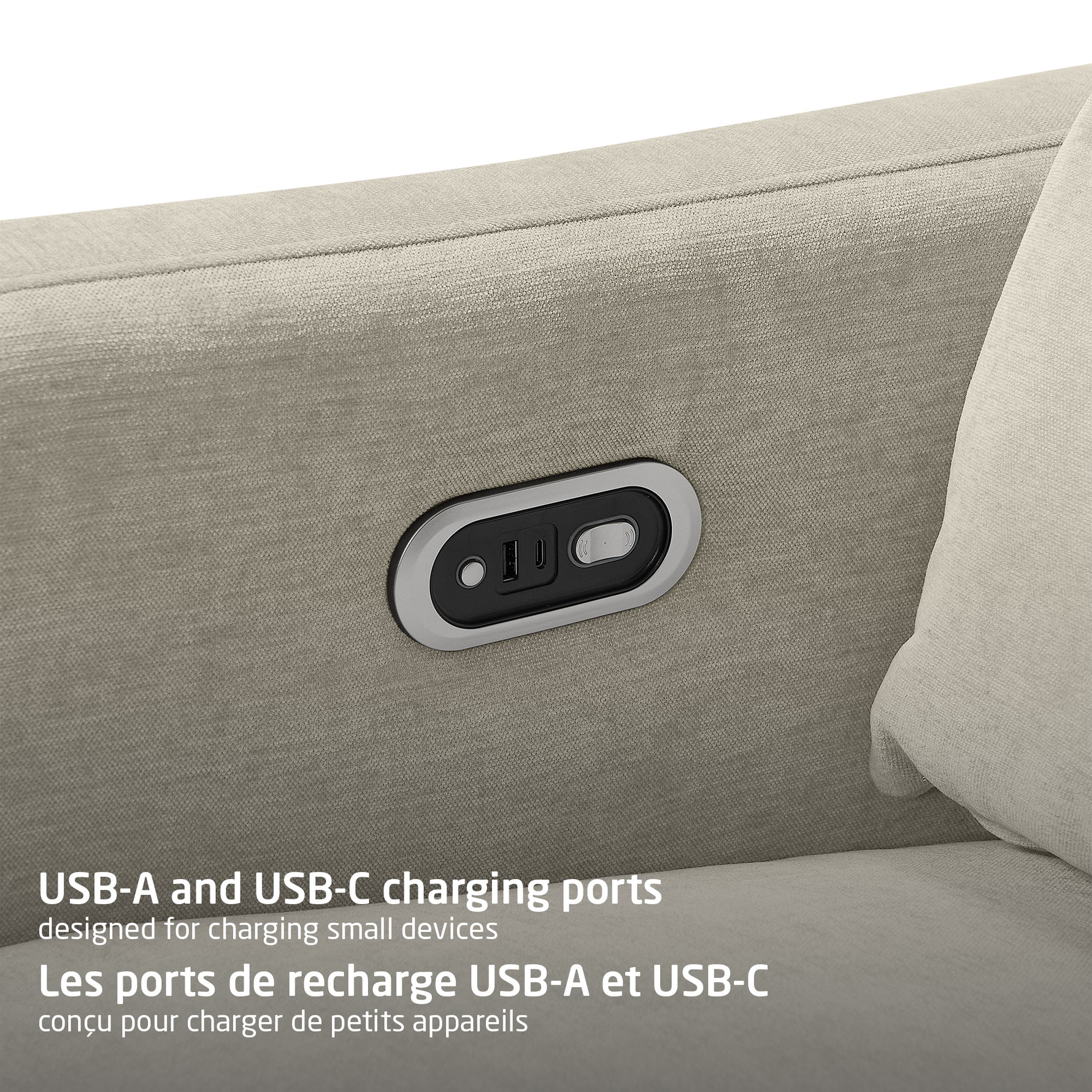 Maxi-Cosi Dorian Swivel Glider & Power Recliner - USB-A and USB-C Charging Ports