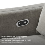 Maxi-Cosi Dorian Swivel Glider & Power Recliner - Crew Ash USB-A and USB-C Charging Ports