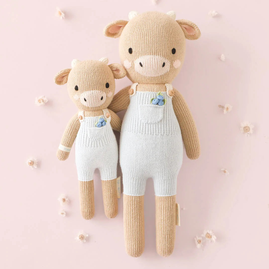cuddle + kind Hand-Knit Doll - Asher the Cow 2 Sizes