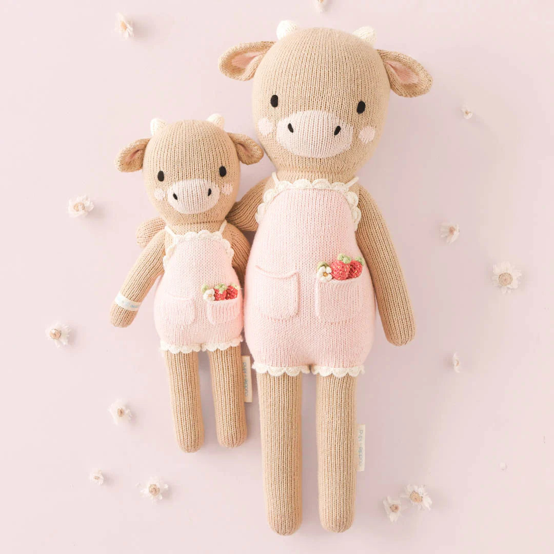 cuddle + kind Hand-Knit Doll - Ava the Cow (Powder Pink) - 2 Sizes