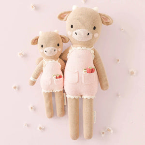 cuddle + kind Hand-Knit Doll - Ava the Cow (Powder Pink) - 2 Sizes