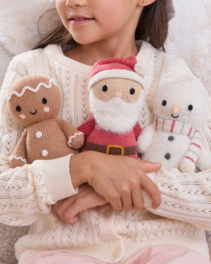 cuddle + kind Hand-Knit Baby Animal - Gingerbread (Icing White) Lifestyle 2