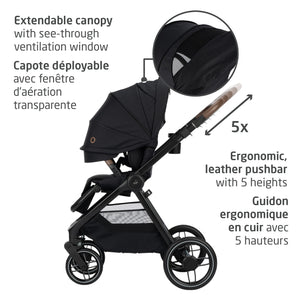 Maxi-Cosi Oxford Stroller & Mico Luxe+ Travel System - Extendable Canopy