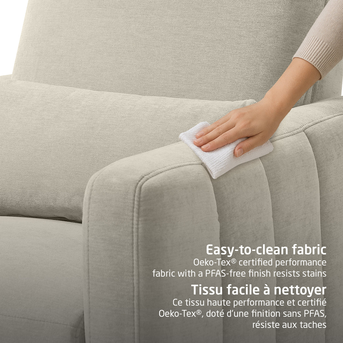 Maxi-Cosi Dorian Swivel Glider & Power Recliner - Easy to Clean Oeko-Tex certified performance
