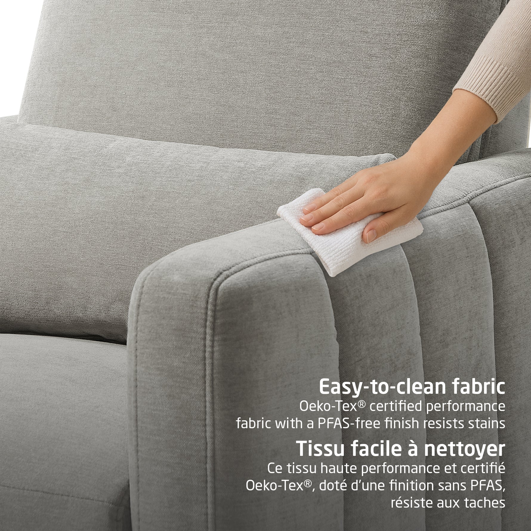 Maxi-Cosi Dorian Swivel Glider & Power Recliner - Crew Ash Easy to Clean Oeko-Tex Fabrics