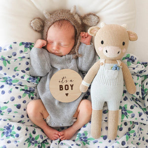 cuddle + kind Hand-Knit Doll - Asher the Cow Lifestyle 1