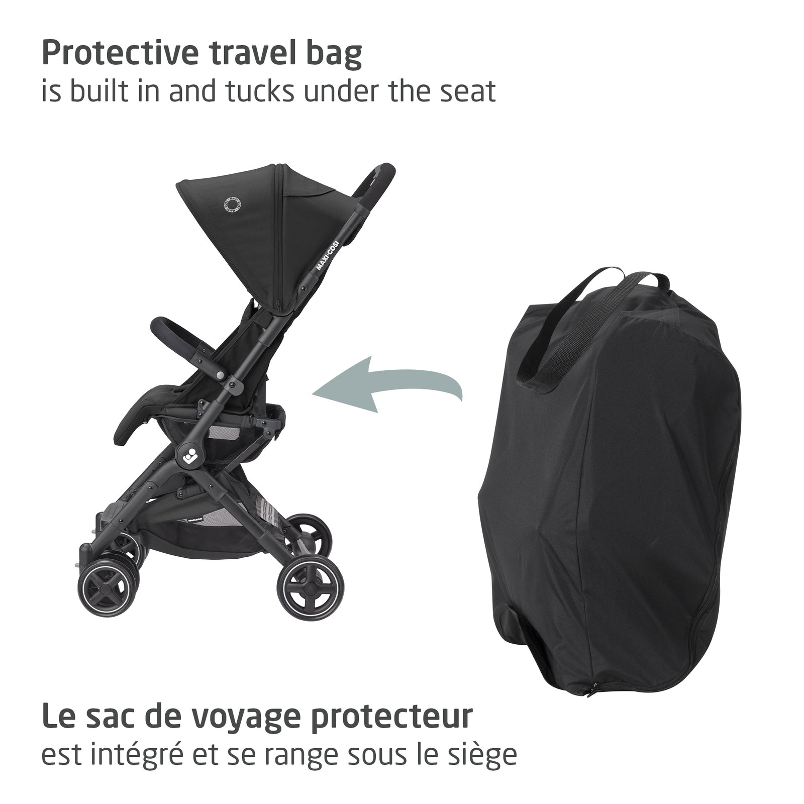 Maxi-Cosi Lara Ultracompact Travel Stroller - Essential Black