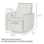 Maxi-Cosi Dorian Swivel Glider & Power Recliner - Measurements & Dimensions
