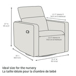 Maxi-Cosi Isla Cloud Swivel Glider & Power Recliner - Vanilla Measurements & Dimensions