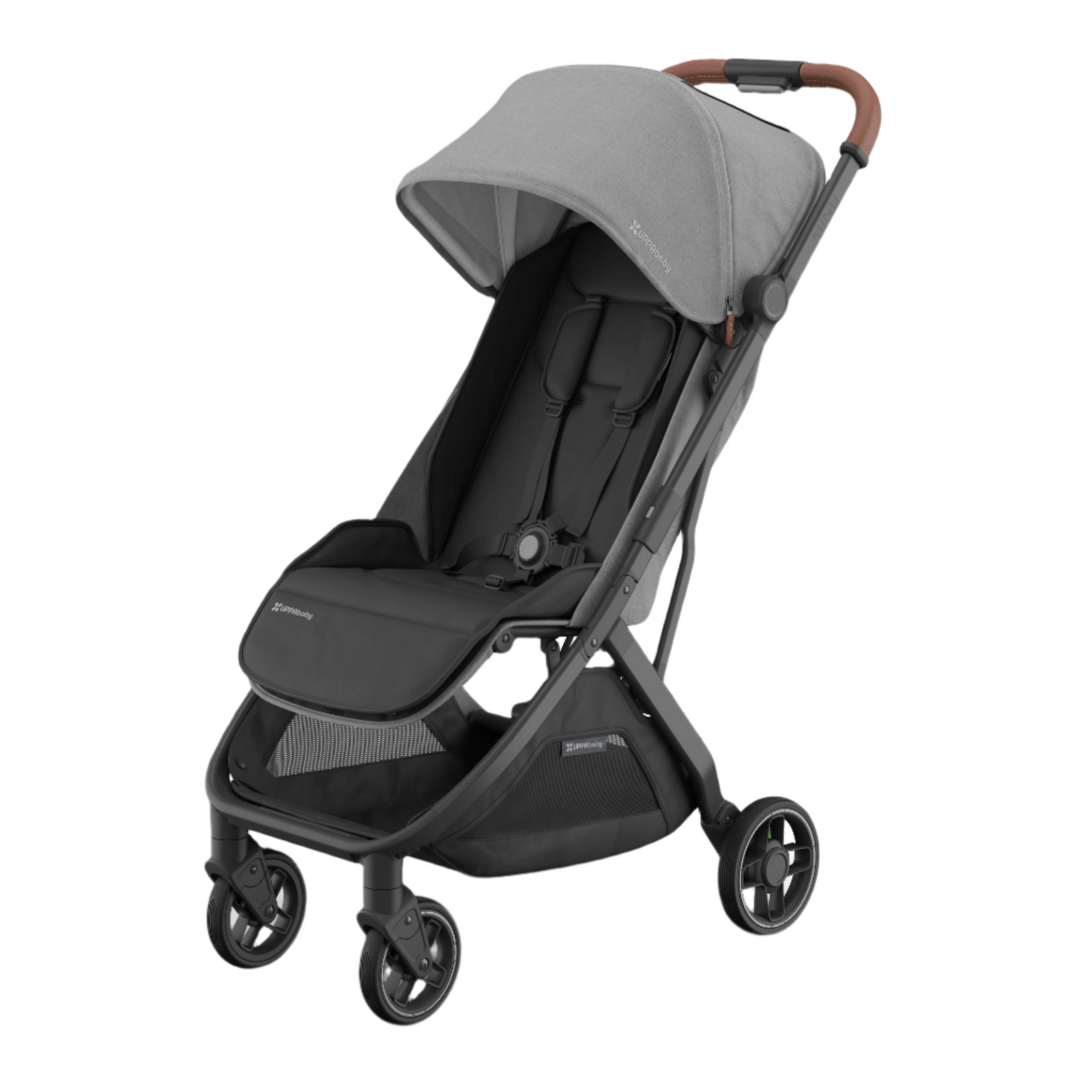 UPPAbaby Minu V3 Stroller - Greyson (Charcoal Melange/Carbon/Saddle Leather)