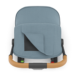 UPPAbaby Minu V3 Stroller - Dillan (Stone Blue/Carbon/Sand Leather) - Peek a Boo Window