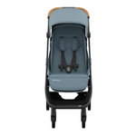 UPPAbaby Minu V3 Stroller - Dillan (Stone Blue/Carbon/Sand Leather) - Front View