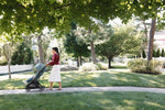 UPPAbaby Minu V3 Stroller - Dillan (Stone Blue/Carbon/Sand Leather) - Lifestyle 6