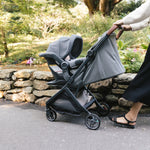 UPPAbaby Minu V3 Stroller - Greyson (Charcoal Melange/Carbon/Saddle Leather) - Lifestyle 6