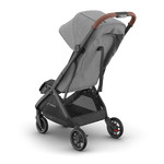 UPPAbaby Minu V3 Stroller - Greyson (Charcoal Melange/Carbon/Saddle Leather) - Back Angle View