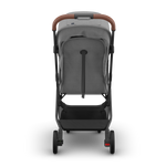 UPPAbaby Minu V3 Stroller - Greyson (Charcoal Melange/Carbon/Saddle Leather) - Back View