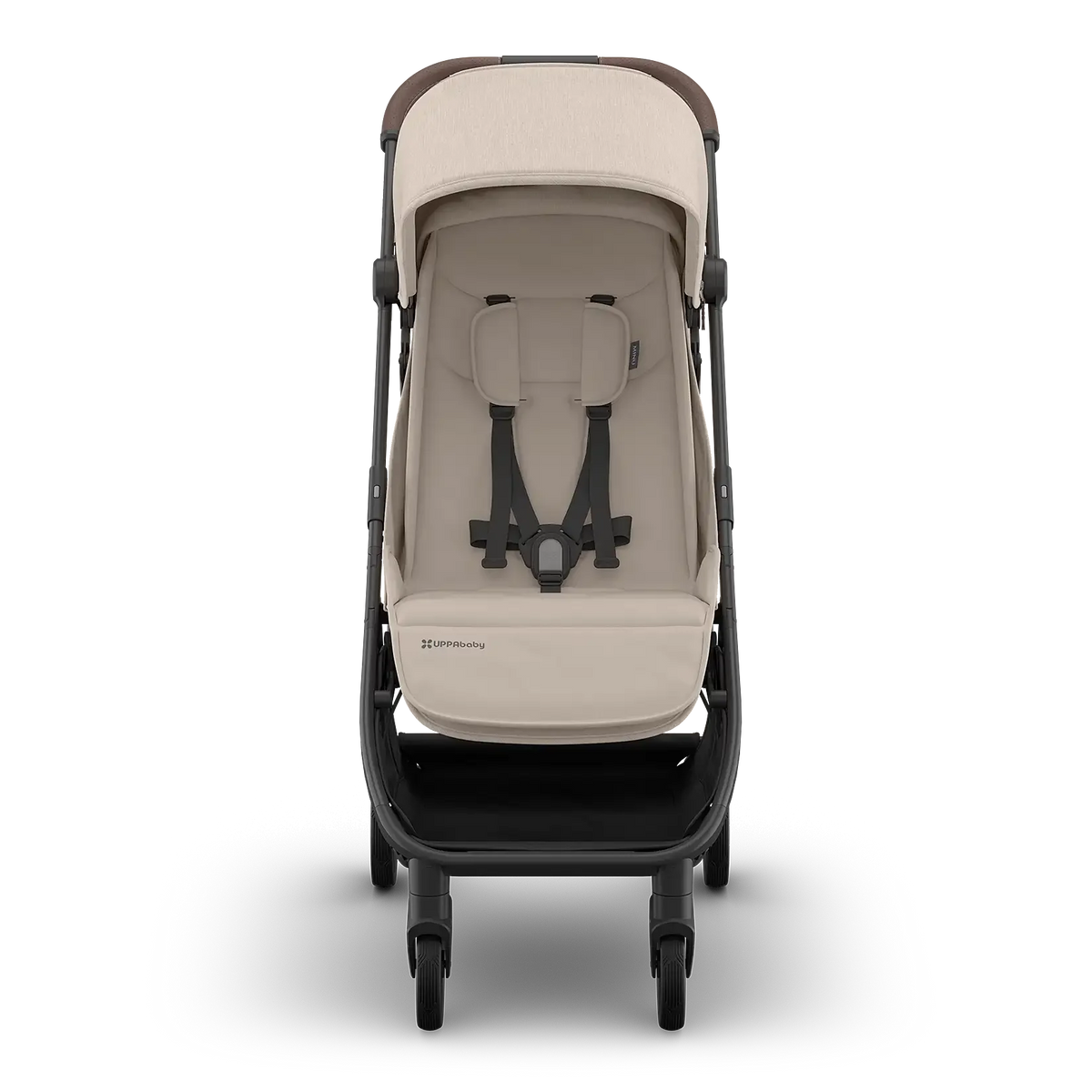 UPPAbaby Minu V3 Stroller - Ada (Charcoal Melange | Carbon Frame | Chestnut Leather) - Front View