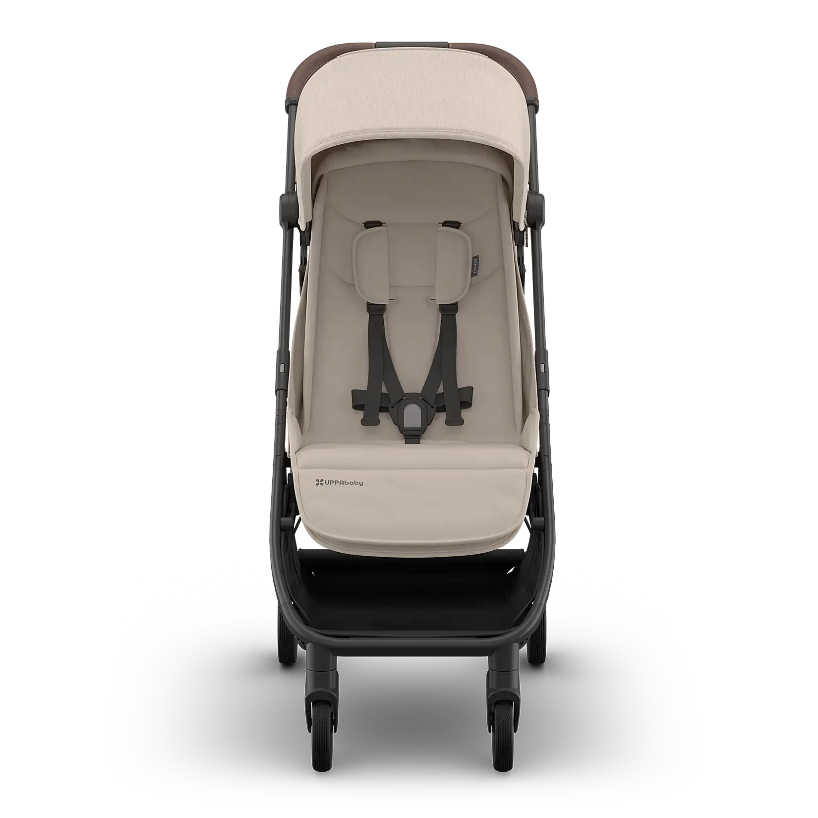 UPPAbaby Minu V3 Stroller - Ada (Charcoal Melange | Carbon Frame | Chestnut Leather) - Front View