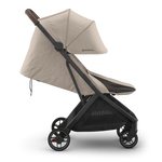 UPPAbaby Minu V3 Stroller - Ada (Charcoal Melange | Carbon Frame | Chestnut Leather) - Side View with Newborn Ready