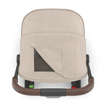 UPPAbaby Minu V3 Stroller - Ada (Charcoal Melange | Carbon Frame | Chestnut Leather) - Top View with Peek a Boo