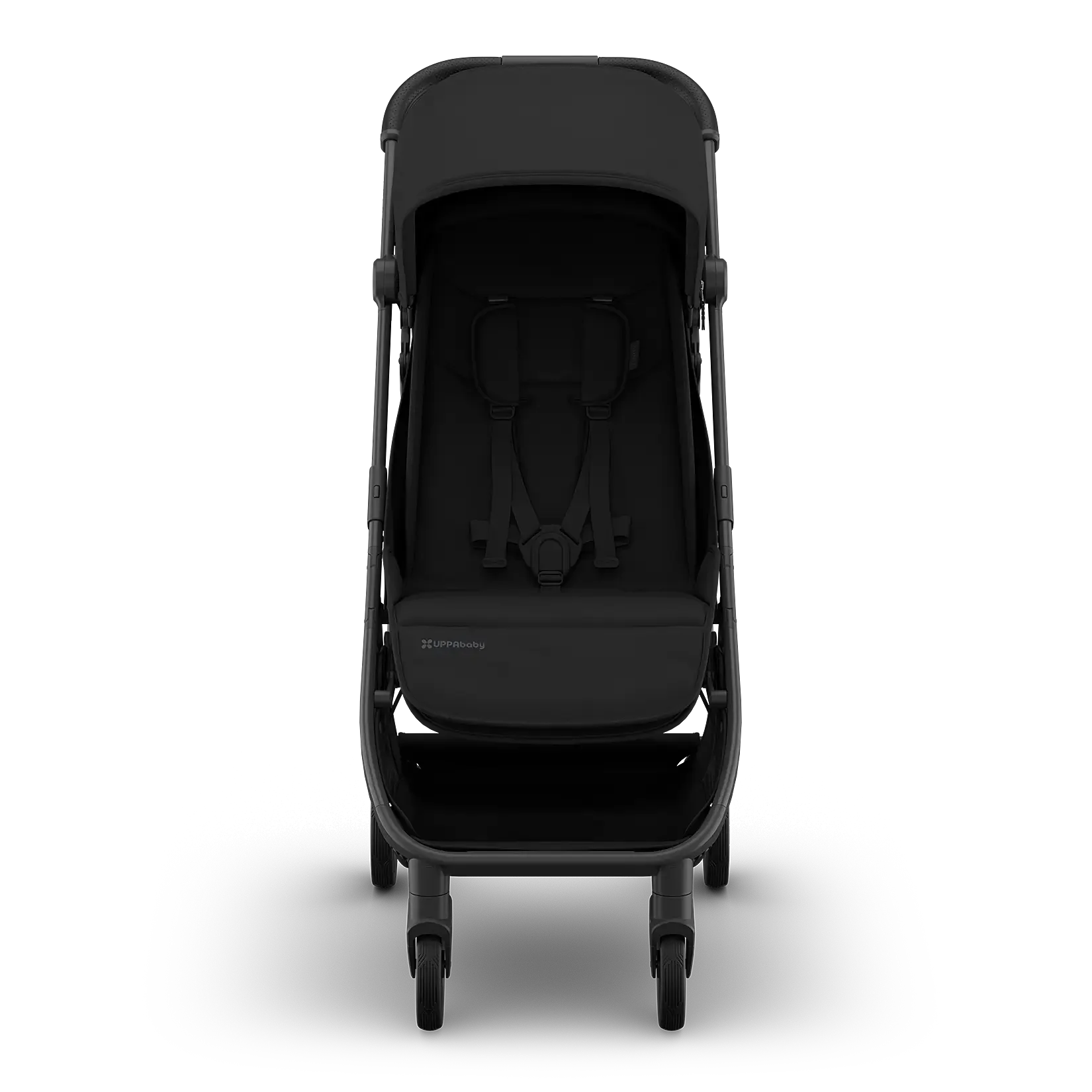UPPAbaby Minu V3 Stroller - James (Black | Carbon Frame | Black Leather) - Front View