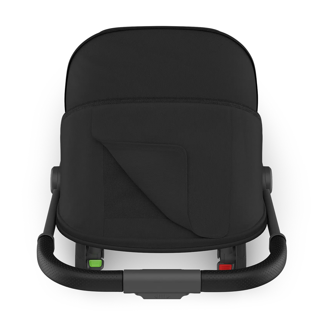 UPPAbaby Minu V3 Stroller - James (Black | Carbon Frame | Black Leather) - Peek-a-Boo Window