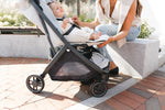UPPAbaby Minu V3 Stroller - Savannah (Pearl Grey Jacquard/Carbon/Chestnut Leather) - Lifestyle 3