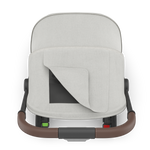 UPPAbaby Minu V3 Stroller - Savannah (Pearl Grey Jacquard/Carbon/Chestnut Leather) - Peek-a-Boo Window