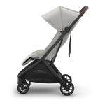 UPPAbaby Minu V3 Stroller - Savannah (Pearl Grey Jacquard/Carbon/Chestnut Leather) - Side View