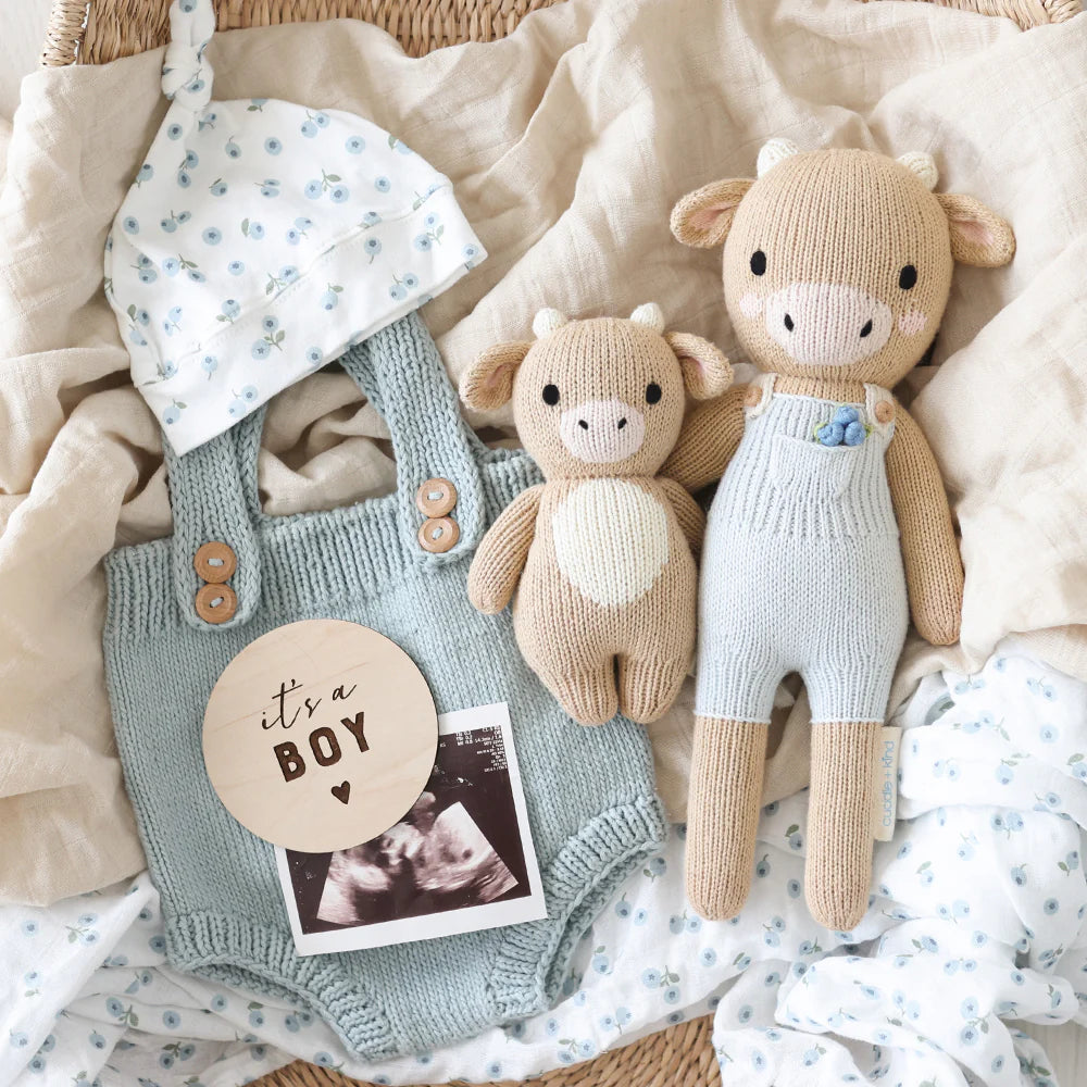 cuddle + kind Hand-Knit Doll - Asher the Cow Lifestyle 2