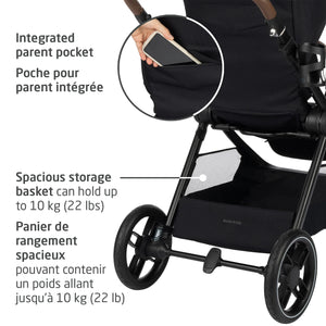 Maxi-Cosi Oxford Stroller & Mico Luxe+ Travel System - Integrated Pocket