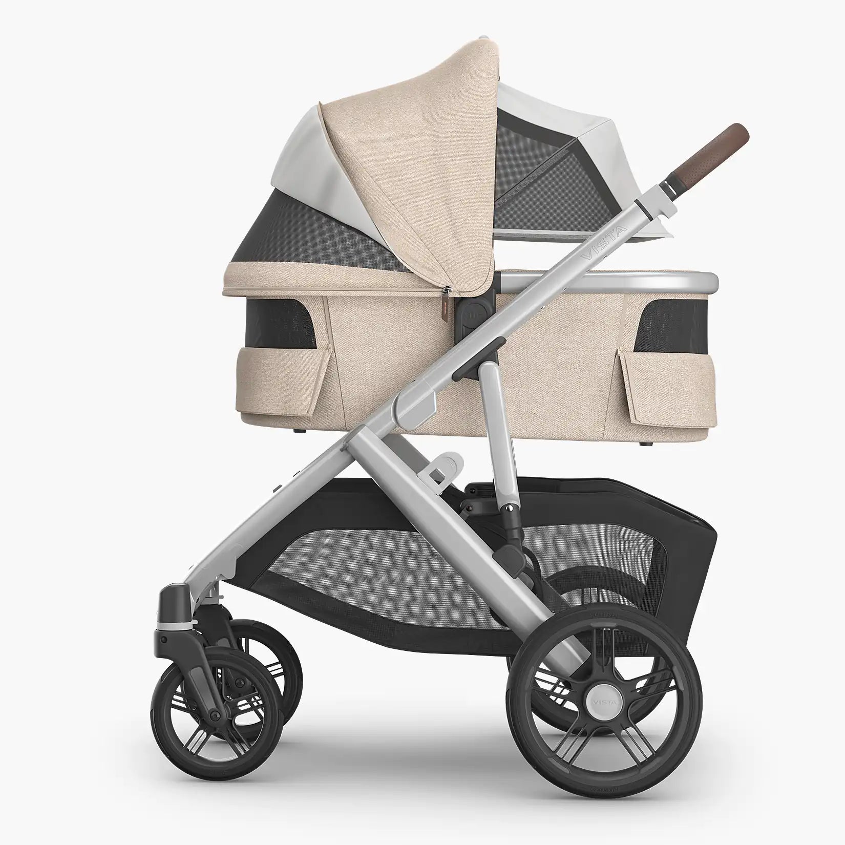 UPPAbaby Bassinet V3 - Declan (Oat Mélange/Silver Frame) - Vista with Venting