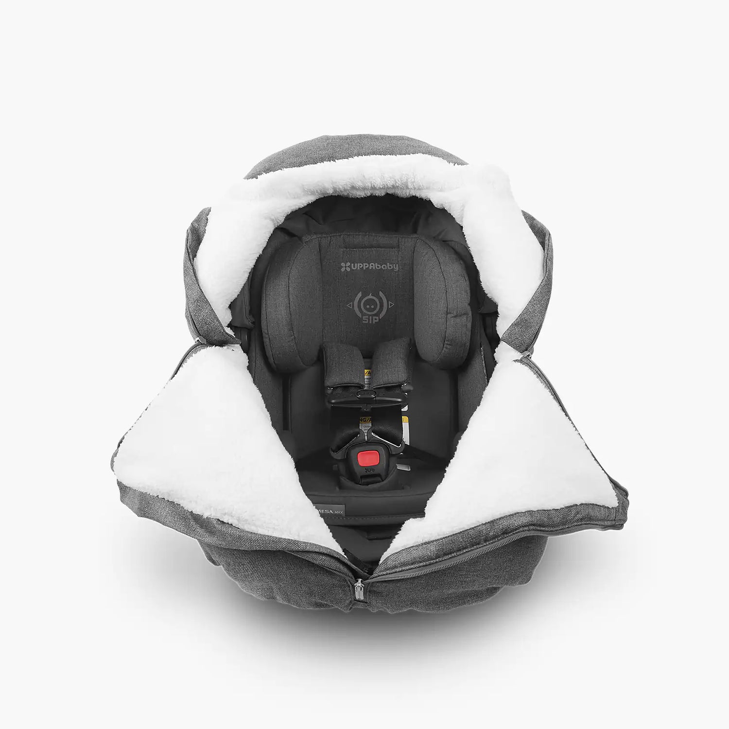 UPPAbaby Mesa CozyGanoosh - Greyson/Jordan - Open on Car Seat