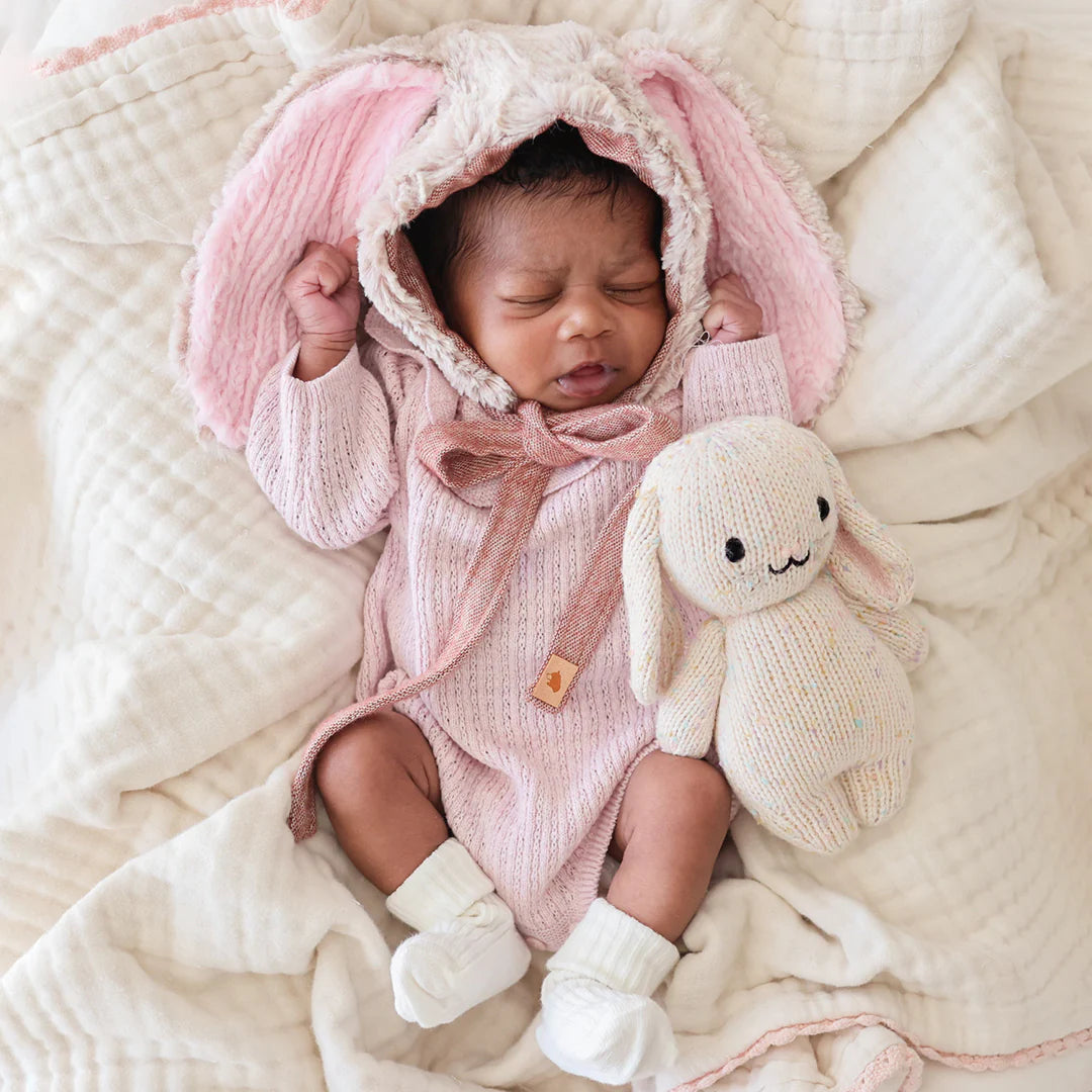 cuddle + kind Hand-Knit Baby Animal - Confetti Bunny Lifestyle 1