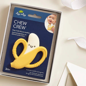 Itzy Ritzy Chew Crew Silicone Teether - Banana Giftable Packaging