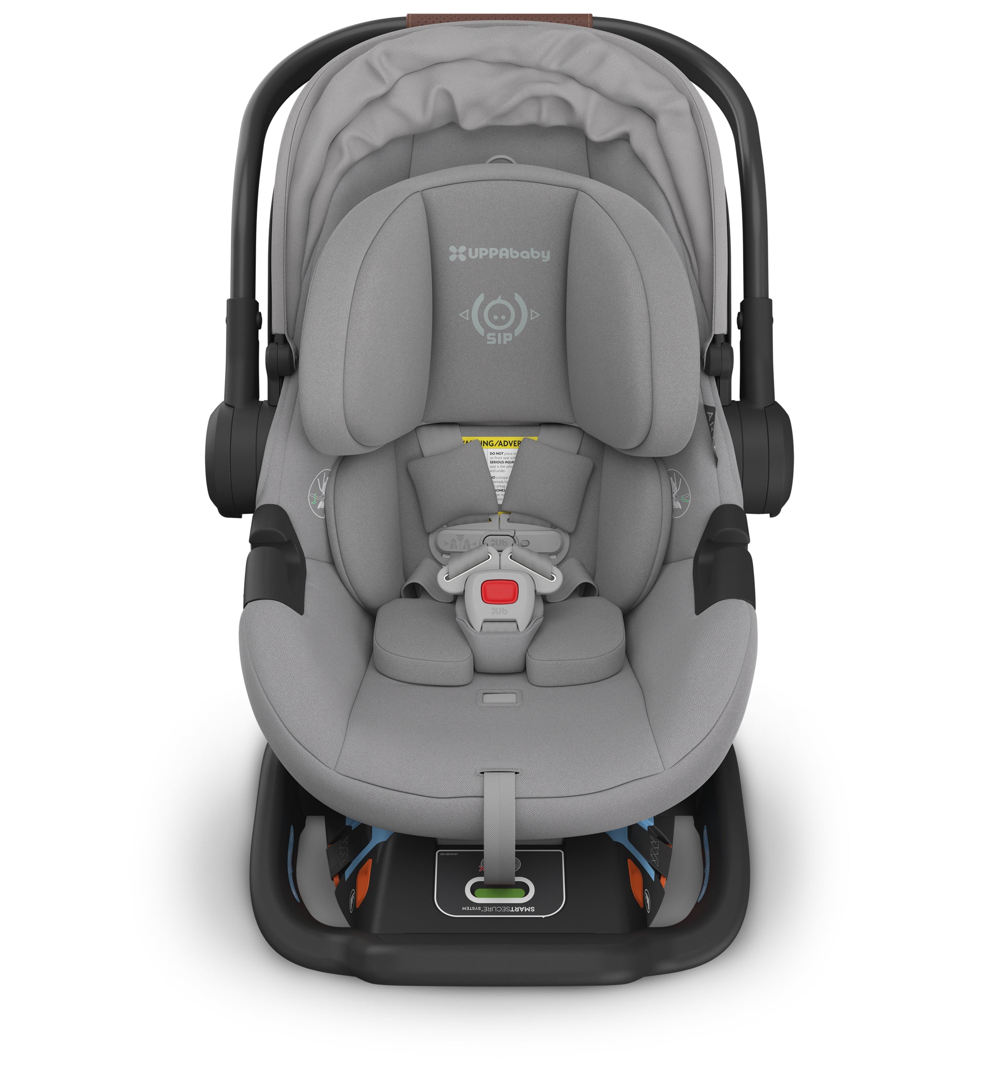 UPPAbaby Aria Infant Car Seat - Anthony (Grey/Chestnut Leather) Above with Insert