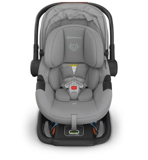 UPPAbaby Aria Infant Car Seat - Anthony (Grey/Chestnut Leather) Above with Insert