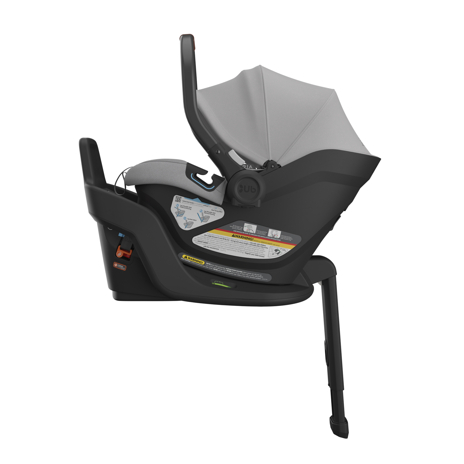 UPPAbaby Aria Infant Car Seat - Anthony (Grey/Chestnut Leather) Side View