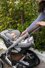 UPPAbaby Aria Infant Car Seat - Anthony (Grey/Chestnut Leather) Lifestyle 4