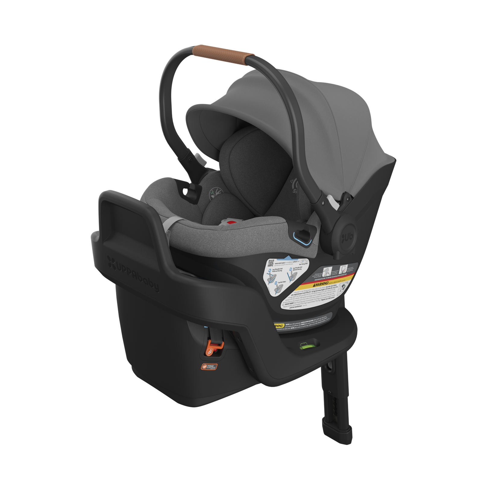 UPPAbaby Aria Infant Car Seat - Greyson (Charcoal Melange/Saddle Leather)