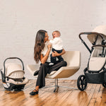 UPPAbaby Aria V2 Infant Car Seat - Ada (Sandstone Melange | Chestnut Leather) - Lifestyle 4
