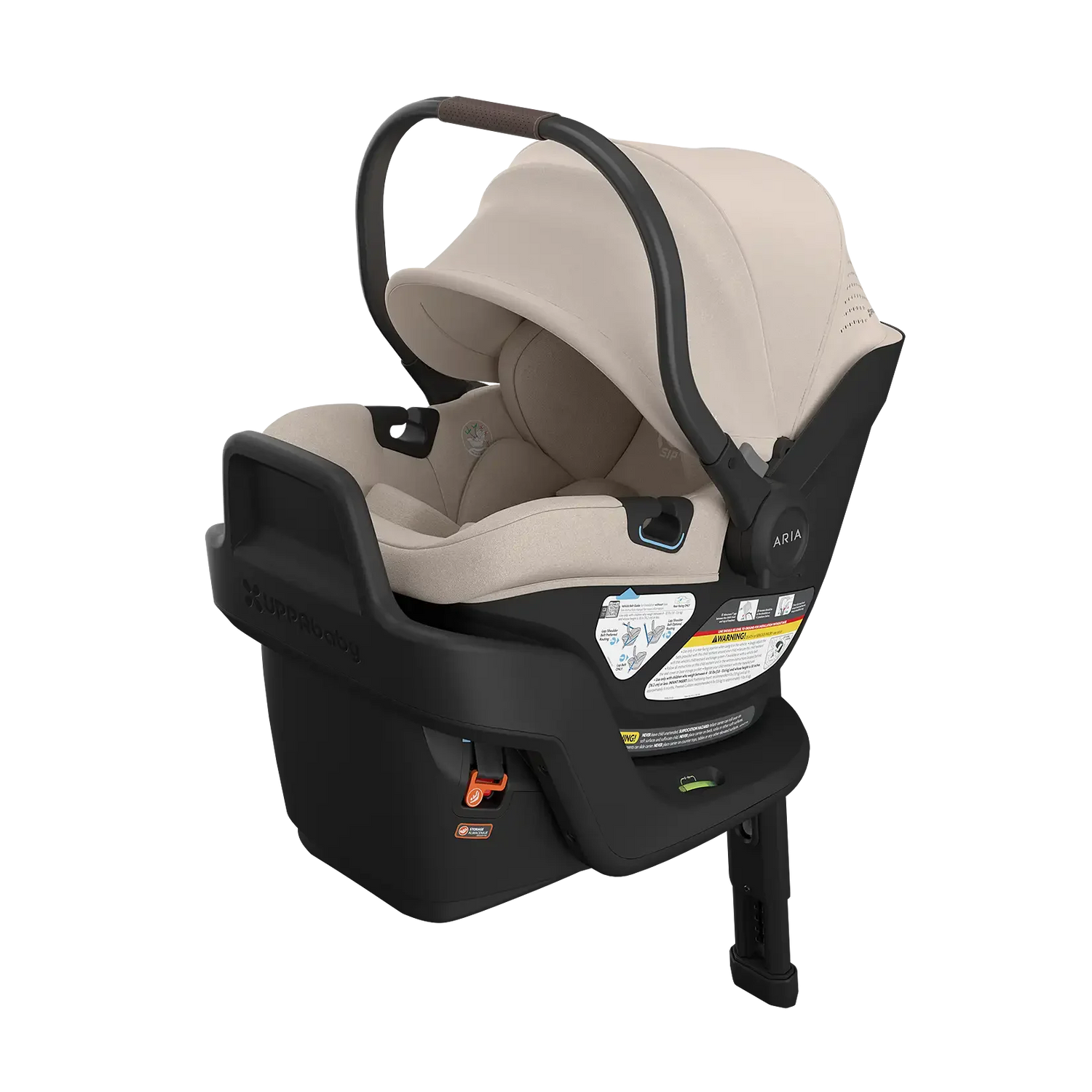 UPPAbaby Aria V2 Infant Car Seat - Ada (Sandstone Melange | Chestnut Leather)
