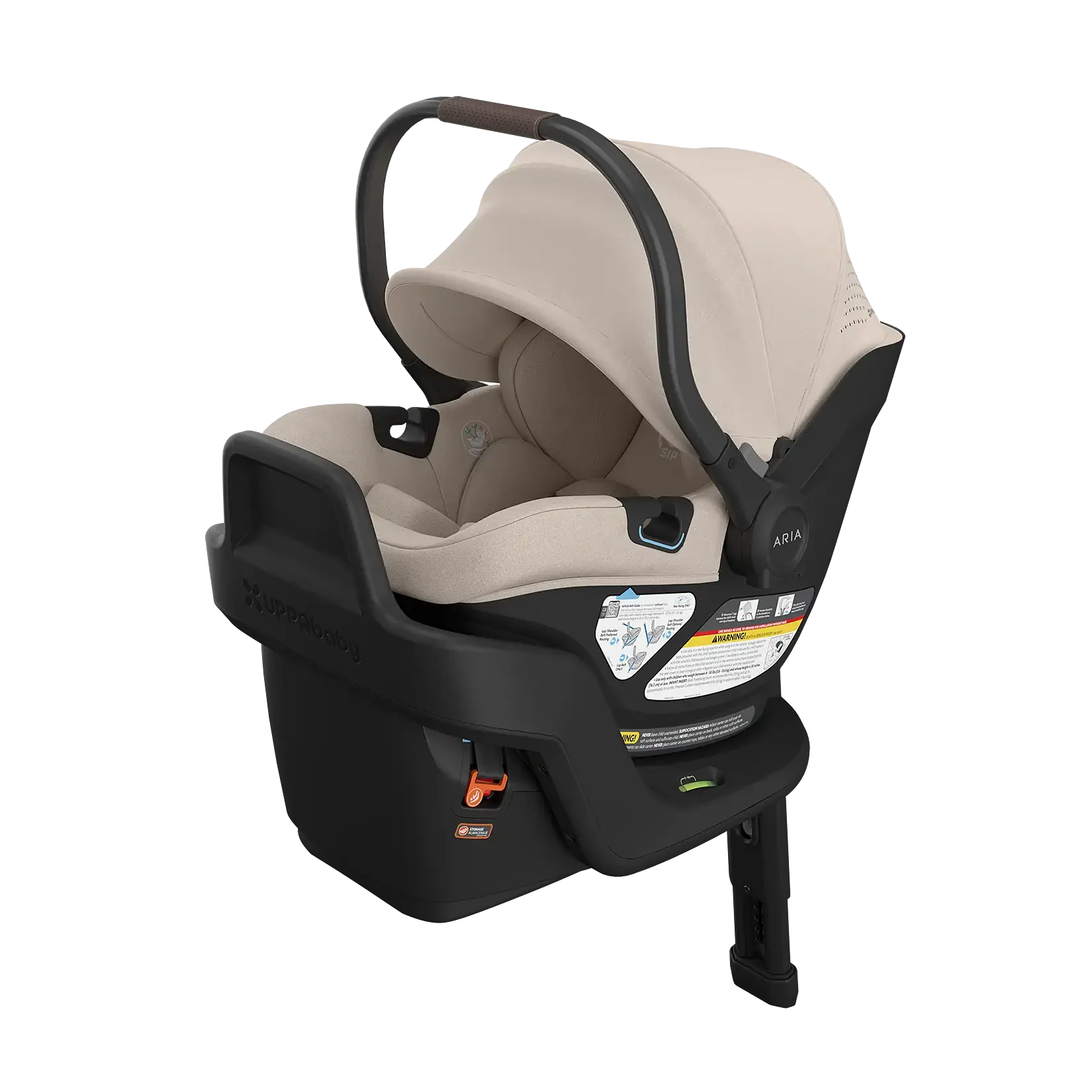 UPPAbaby Aria V2 Infant Car Seat - Ada (Sandstone Melange | Chestnut Leather)