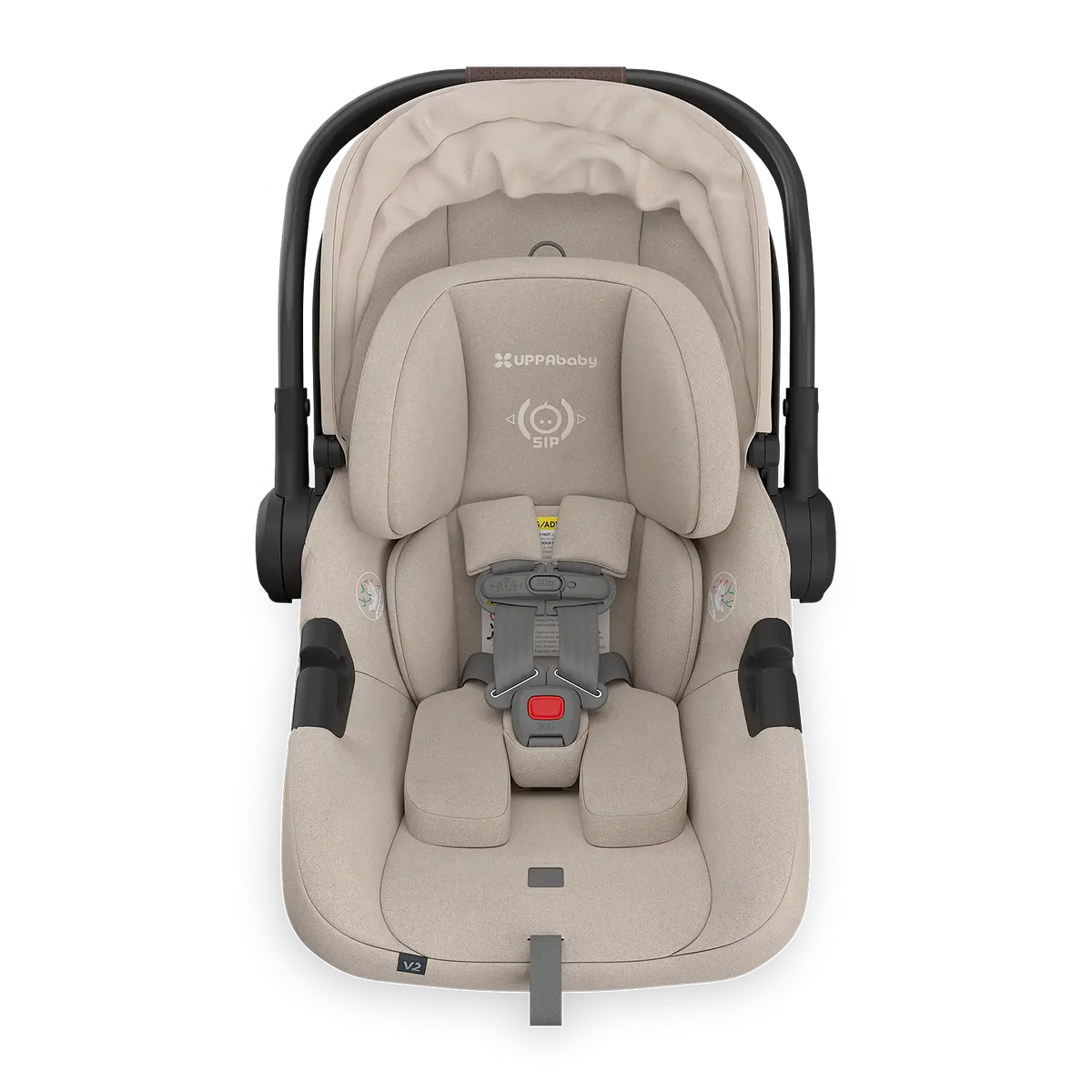 UPPAbaby Aria V2 Infant Car Seat - Ada (Sandstone Melange | Chestnut Leather) - Front View
