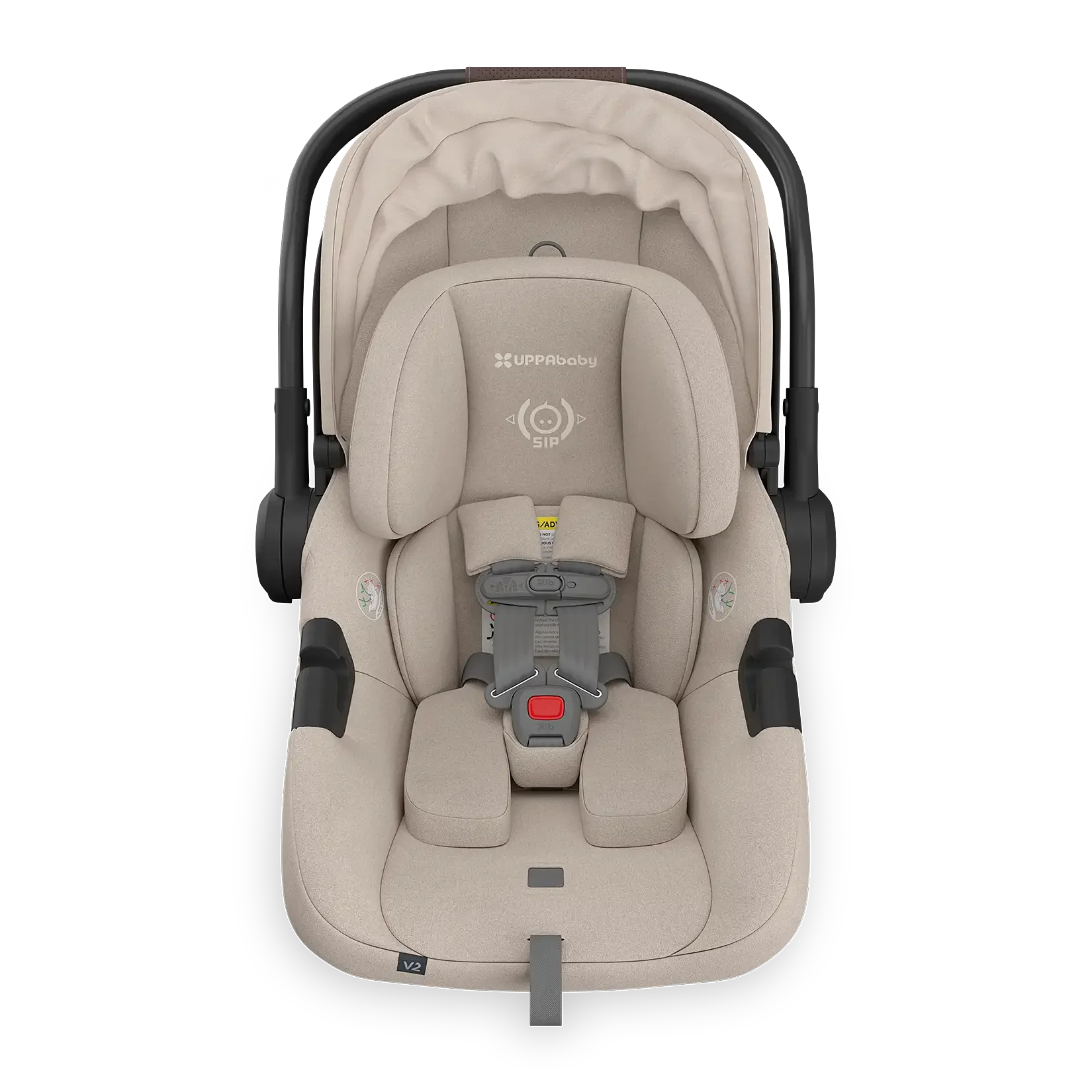 UPPAbaby Aria V2 Infant Car Seat - Ada (Sandstone Melange | Chestnut Leather) - Front View