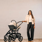 UPPAbaby Aria V2 Infant Car Seat - Ada (Sandstone Melange | Chestnut Leather) - Lifestyle 2