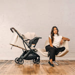 UPPAbaby Minu V3 Stroller - Ada (Charcoal Melange | Carbon Frame | Chestnut Leather) Lifestyle 2